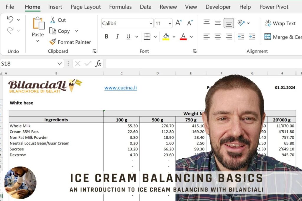 Inverted sugar in ice cream: what it is, what it is used for and how to prepare it 3 CucinaLiOnline Ice cream basics online free class with bilanciali 16.9