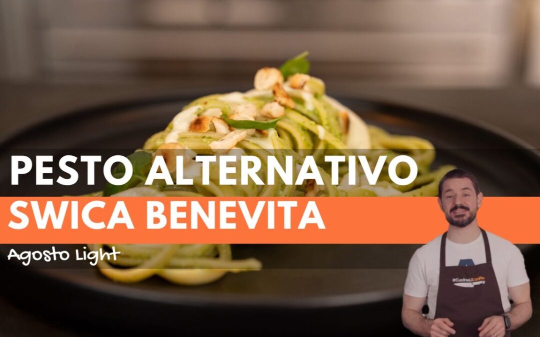 linguine al pesto di rucola e anacardi con fonduta al pecorino